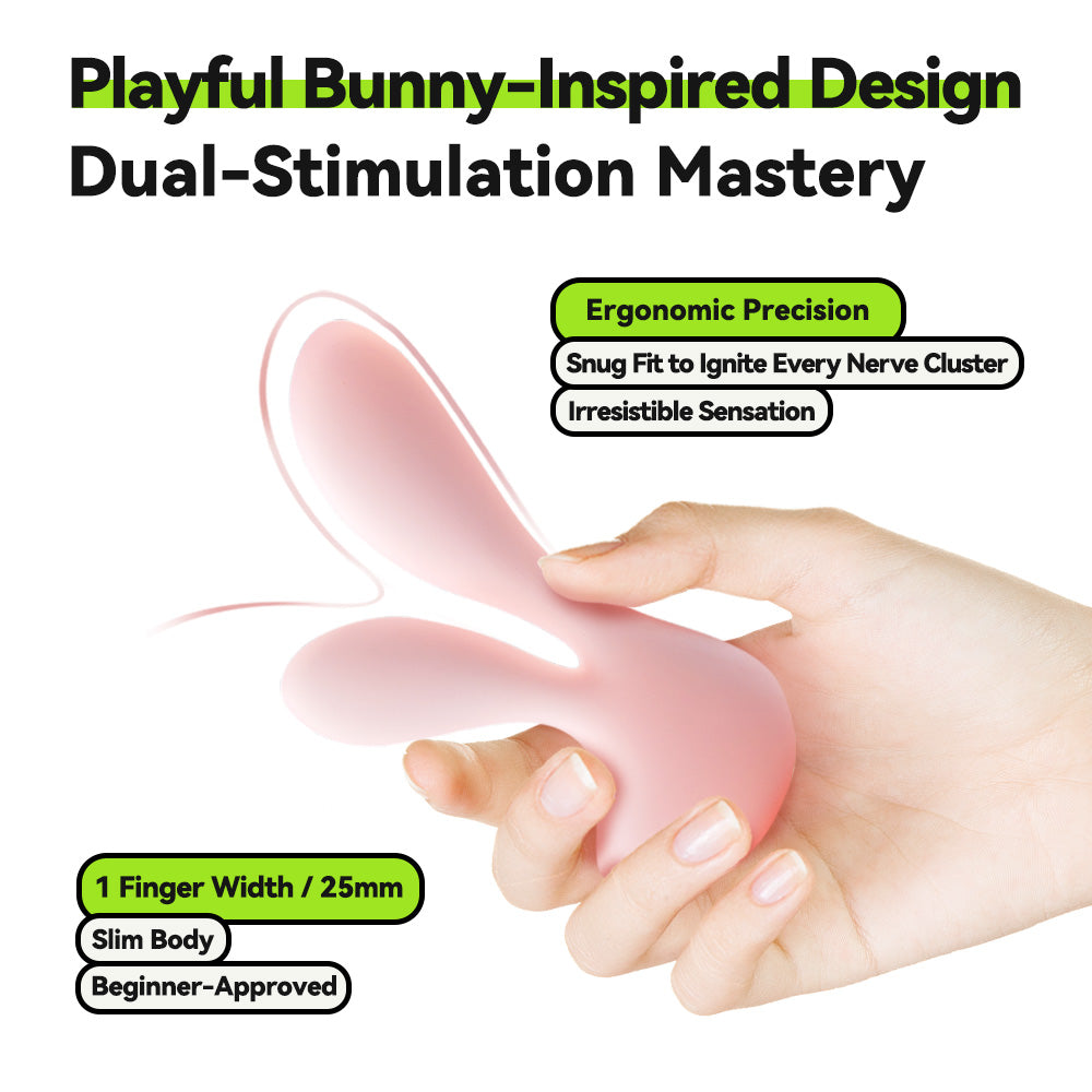 Cute Little Rabbit Dual-head Vibrator Quiet, Discreet &amp; Ergonomic Design