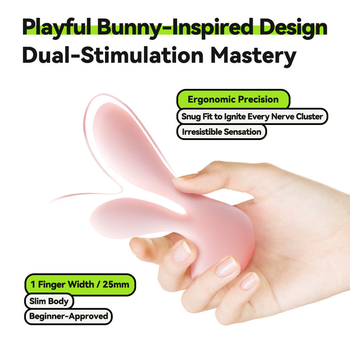 Cute Little Rabbit Dual-head Vibrator Quiet, Discreet &amp; Ergonomic Design